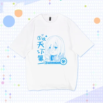 Anime Je Quintessential Quintuplets Priložnostne Kratkimi Rokavi T-shirt Poletje Unisex Harajuku Nakano Miku Bombaž Ohlapen Pulover Vrhovi