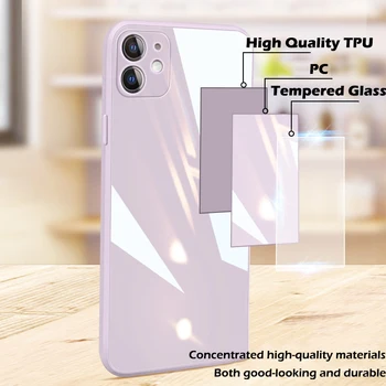 Nov Kvadratni Tekočina Stekla Primeru Telefon Za iPhone 11 12 Pro Xs Max XR X 7 Plus 8 MP 2 Luksuzni Ogledalo Barve Silikonski Shockproof Pokrov