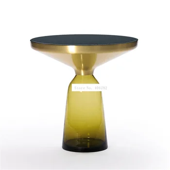 50 cm Nordijska Luksuzni Steklo Čaj Tabela Ustvarjalnost Prozorne Steklenice Noge Design, dnevno Sobo, Moderno Krog Čaj, Kava Miza S