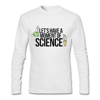 Velika Velikost Spodnja Rock Slog T-srajce po Meri Dolg Rokav O Vratu Bombaž poglejmo si Trenutek Znanosti Moški za Moške Spodbujanje