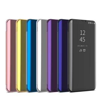 Za Samsung A12 Primeru Projekcijska Stojala Jasno Ogledalo Primeru Telefon Za Samsung Galaxy A12 A42 5G Kritje A32 42 12 Zaščitna torbica