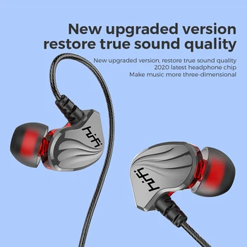 6D Surround Stereo Žične Slušalke Športne Slušalke Pregleden Žične Slušalke Extra Bass Slušalke za Batne Xiaomi Opomba 8 Pro