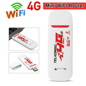 Prenosni 4G/3G LTE Avto Usmerjevalnika WIFI Hotspot 150Mbps Brezžična USB Ključ Mobilni Širokopasovni Modem Kartice SIM, Odklenjena