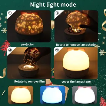 Star Noč Svetlobni Projektor LED Projekcija Lučka za 360 Stopinj Rotacija, 6 Projekcija Filmov za Otroke Spalnica Doma Stranka Dekor