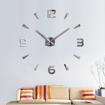 Nova stenska ura quartz dnevna soba diy ure sodobno oblikovanje watch horloge murale Akril ogledalo 3d nalepke