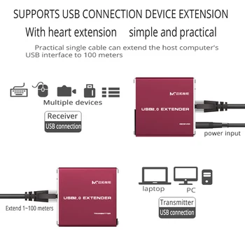 MT-VIKI USB 2.0 Podaljšek 100M Visoke Kakovosti USB MAČKO RJ45 LAN UTP kabel Extendion USB Vmesnik z Močjo MT-450FT