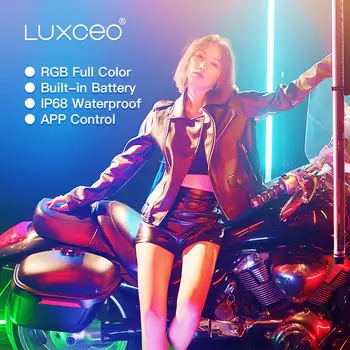 LUXCEO P120 RGB LED Video Luč Nepremočljiva Palico 120 cm Daljinski upravljalnik IP68 ro s koncesijo, 95+ z Vgrajeno Baterijo za fotografiranje Video