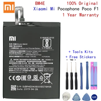 Originalne Nadomestne Baterije BM4E Za Xiaomi MI Pocophone F1 Verodostojno Telefon Baterija 4000 mah+Orodje Garniture