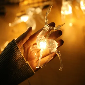 10 Led Pregledne Sika Jelena Baterijo, USB Niz Luči 1m guirlande LED noel Okraski Za Božično Garland Na Oknu
