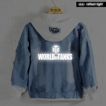 New World of Tanks hoodie Plašč Moški Hooded odsevajo svetlobo Ženske Modni Jeansa