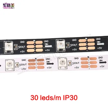 1M 5M DC 5V IP30/IP65/IP67 Neodvisno naslovljive Črno/Beli PCB 30/60/144leds/m pixel WS2811IC Smart led, pixel trakovi