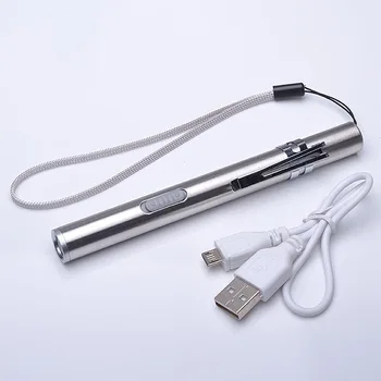 USB Polnilne LED Svetilka Visoke kakovosti Zmogljiv Mini LED Svetilka XML Nepremočljiva Design Pero Obešanje S Kovinsko Sponko