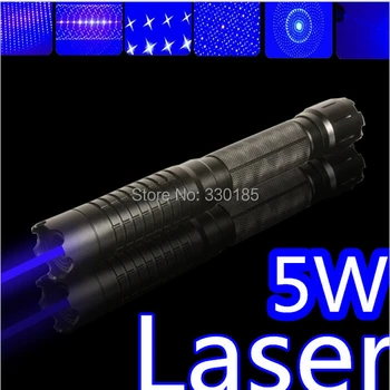 Visoka moč Vojaške 450nm 100w 100000M modri laser nasvetov Svetilka Luč Gori tekma/candle/black/opekline cigarete Lov