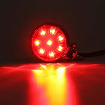 Motorna kolesa Univerzalno Aluminij Zlitine LED Cafe Racer Slog Zadaj Signalna luč Motocikla, Prekajene, Črno/Rdeče Leče Zavore Zadaj Lučka