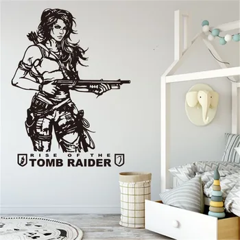 Tomb Raider doma dekoracijo stenske nalepke dnevni sobi, otroški sobi art deco video igre Vinil Stene Decals je S141