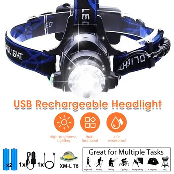 Zunanji USB Rechargeable Žarometa Nepremočljiva Povečani Smerniki 90°Vrtljiv 3 Razsvetljavo Načini Mini Svetla Led Luč Žaromet