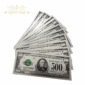 10pcs/veliko Novih Izdelkov Color 1918 je Ameriko Bankovcev za 500 Dolarjev za Zlato Bankovcev v 24k Silver Plated kot Bill Valuti Darila