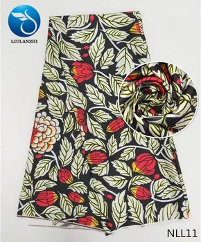 LIULANZHI saten tiskanje tkanine Afriške satena svilena tkanina Dutch design 2019 nov prihod za obleko 5yards NLL01-19