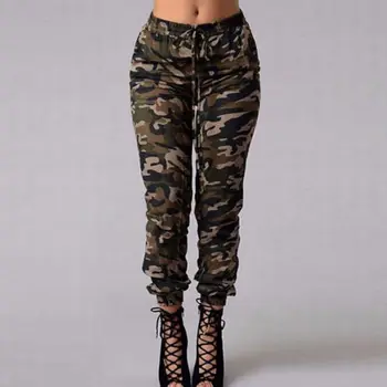 New Vroče Prodaje Elastično Waistband Podobnih Hlače Modni Plus Velikost Prikrivanje Stilsko Suh Vojske Zelena Jeans Hlače Ženske