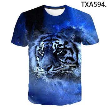 2020 Hladen Moški, Ženske, Otroci Majice Živali Tiger 3D Print Majica s kratkimi rokavi Poletje Kratek Rokav Harajuku Priložnostne Vrhovi Fant Dekle Otroci Tee