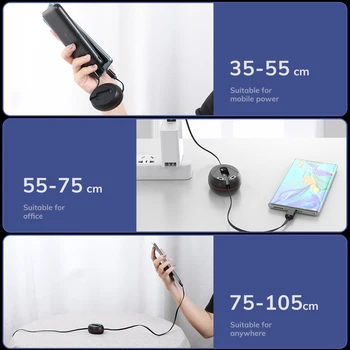 TOPK Magnetni Kabel 3 v 1 Zložljive Tip C Micro Usb Kabel za Prenos Podatkov iPhone Xioami Samsung Huawei Hitro Polnjenje