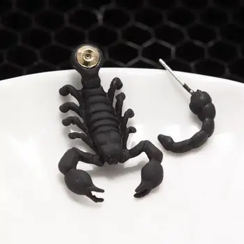 Novo imixlot Preboden Nakit Živali Scorpion Oblike, Sprednji in Zadnji Preboden Uhani Gold Black Unisex Preboden Nakit