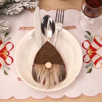 Božič Santa Brezosebna Gnome Za Jedilni Pribor Držala Vilice Vrečko Večerja Dekor Prenosni Kuhinjski Študentov Gospodinjski Servis Vrečko