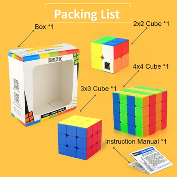 3pcs Moyu Magic Cube Nastavite 2x2 3x3x3 4x4 Stickerless 2x2x2 Hitrost Kocke Uganke Izobraževalne Cubing Razredu Igrače Za Otroke Darilo