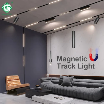 6W 12W 20W LED Magnetni Luči Skladbo 48V COB Strop Železniškega Reflektorji Restavracija Soba Aluminija Visi Led Magnet Gori Lučka