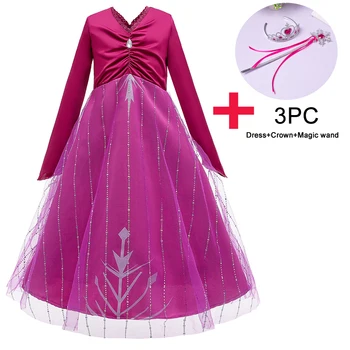 Snežna Kraljica 2021 COS Dolgo Rose Stranka Obleko Princese Otroci Obleke Za Dekleta Rojstni dan, Večer, Dekleta Obleke Kostum 3-12 Let