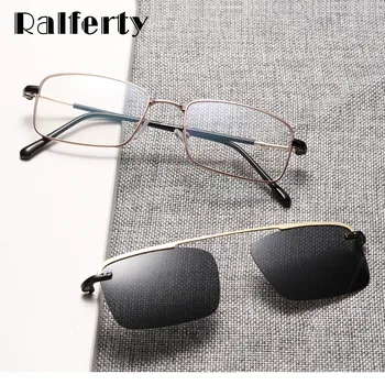Ralferty 2019 Retro Kvadratnih Polarizirana Sončna Očala Ženske, Moške, Kovinsko Očala Magnet Posnetek Na Očala Na Recept, Sunglass, D060