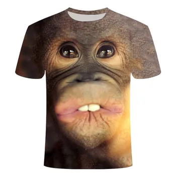 Poletje 2020 3D T-shirt tiskanje živali opica gorilla kratek rokav smešno design športna majica T-shirt moški Azijskih velikost S-6XL