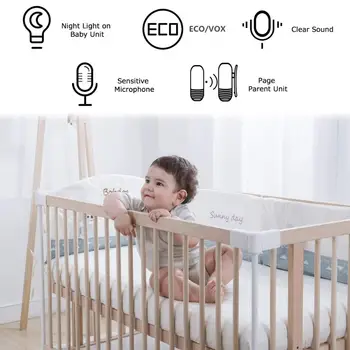 Nov Prihod 2,4 Ghz Brezžična Baby Monitor Majhne Prenosne Avdio Baby Monitor Two-way Audio Funkcijo Interkom Baterija za ponovno Polnjenje