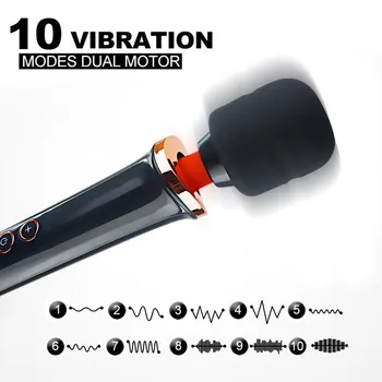 10 Načini Čarobni Vibrator za Klitoris Palico, Masaža, Lezbijke, Vagina Vibrator Telo Massager USB Masturbator Sex Igrače za Ženske Vodoodbojne