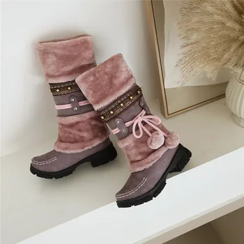 Sgesvier 2020 novo prispeli vroče prodaje sneg škornji ženske zimske čevlje jate krog toe toplo športna obutev ženska sredi tele čevlji