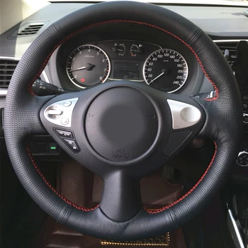 Avto-stying pravega usnja avto volan kritje Avto dodatki Za Nissan Sentra Juke Maxima Infiniti FX FX35 FX37 FX50