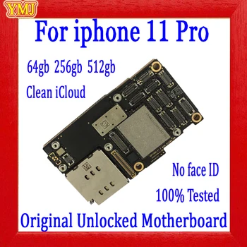 256GB 64GB Matično ploščo Za iPhone 11 Pro Brez Obraza ID Polno Odklenjena, Prosti iCloud Prvotne za iPhone 11PRO Logiko Odbor