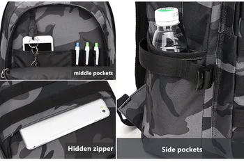 Večfunkcijsko velike zmogljivosti, platno moški bag anti-theft nepremočljiva laptop nahrbtnik moški potovanja usb polnjenje 15.6 inch nahrbtniki