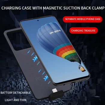 Magnetni Baterijo, Polnilnik, kovček za Galaxy S20FE 5G Power Bank Baterija Polnjenje Pokrovček za Samsung Galaxy S20FE 5G Baterije Primeru