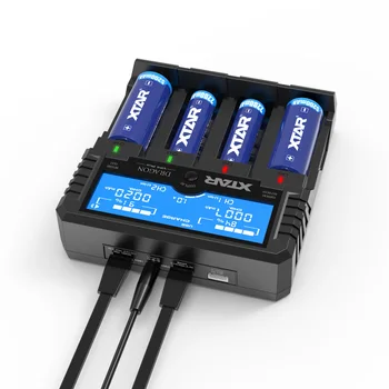 Novi originalni XTAR ZMAJ VP4 Smart PLUS Baterija ChargerSet z Torbica Sonde Tok in Avto Polnilec za 18650 Baterije Pack