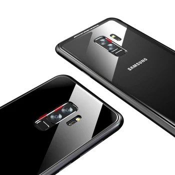 360 Magnetni Adsorpcije Kovinski kovček Za Ohišje za Samsung Galaxy S10 S20 S8 S9 Plus Opomba 9 S7 Jasno, Zadnji Pokrov Metal Odbijača Primeru