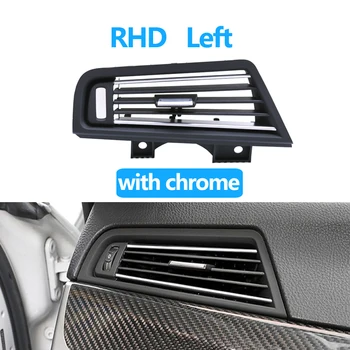 Desno Roko Voznik RHD Polno Chrome klimatska Naprava AC Vent Rešetka Vtičnico Za BMW Serije 5 F10, F11 F18 520 523 525 530 528