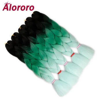 Alororo Afro Vpletanje Las, Vijolična, Roza, Modra Sintetičnih Las Razširitve za Kite 5pcs/Paket 24 inche Jumbo Pletenic za Lase Debelo