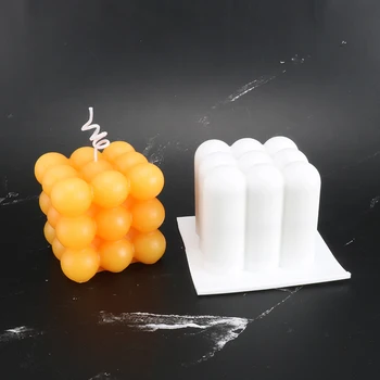 3D kocke sveča plesni silikonsko plesni za DIY dom dec 6*6*6 cm sveča, kar za ročno voska s svečo plesni lz80