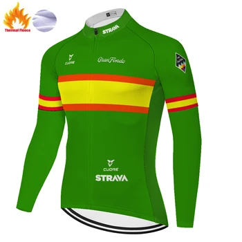 Nova Pro team STRAVA Toplotne Runo kolesarski dres Zimske Bike majica topla Oblačila z dolgimi rokavi mtb jersey moški camisa de ciclismo