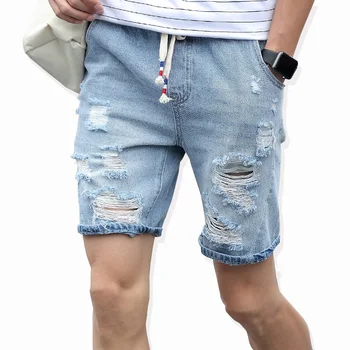 2019, za Moške bombažne tanke traper hlače Nove modne poletne moški Priložnostne kratke jeans Mehko in udobno priložnostne hlače Brezplačna dostava