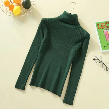 Dame jopica pomlad moda stand-up ovratnik pulover z dolgimi rokavi ženske puloverju jeseni korejski osnovne mehko top pulover