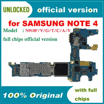 32gb Original Odklenjena za Samsung Galaxy Note 4 motherboard N910F Matično ploščo, Evropa Verzija Opomba 4 N910F Mainboard
