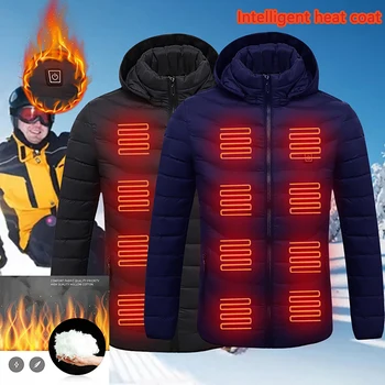 2020 Moških Pozimi Toplo Smart Usb Ir Self-ogrevanje Jopiči Termostat Hooded Zimska Oblačila Moški Nepremočljiva Jopiči Ogrevanje