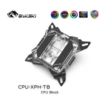 BYKSKI CPU Vode Blok Za INTEL LGA 1150 1151 1155 1156 X99 X299 Platformo ASUS MSI AURA +12V RGB,+5V ARGB, CPU-XPH-T8